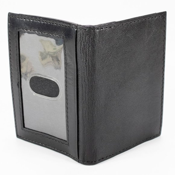 Real Genuine Leather Men's Bifold Credit Card Case, ID Holder - Picture 3 of 8